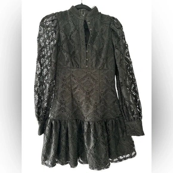 Aqua | Dresses | Aqua Black Lace Dress | Poshmark